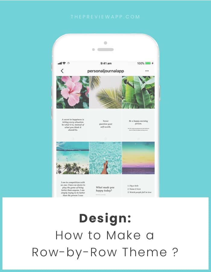 Row by row Instagram feed layout