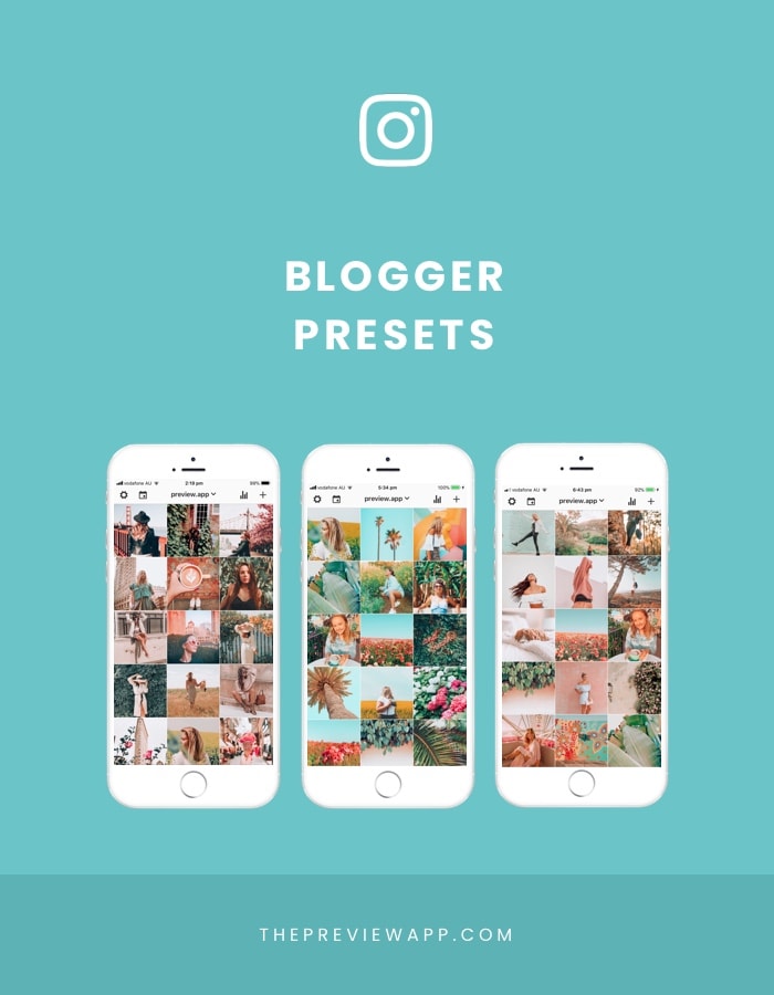 Instagram Blogger Presets in Preview App